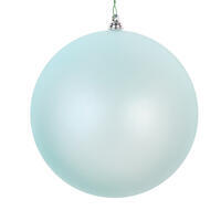 6" Baby Blue Matte Clear Ornament 2/Bag