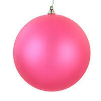 6" Fuchsia Matte Clear Ornament 2/Bag