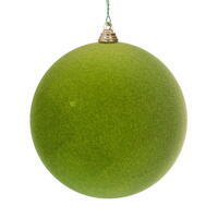 4.75" Flocked Sage Green Ball Orn 3/Bag