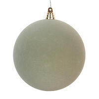 8" Flocked Sage Green Ball Ornament