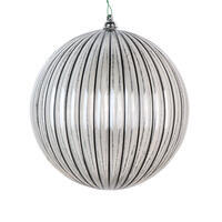 6" Clear Pinstriped Ball Orn 2/Bag