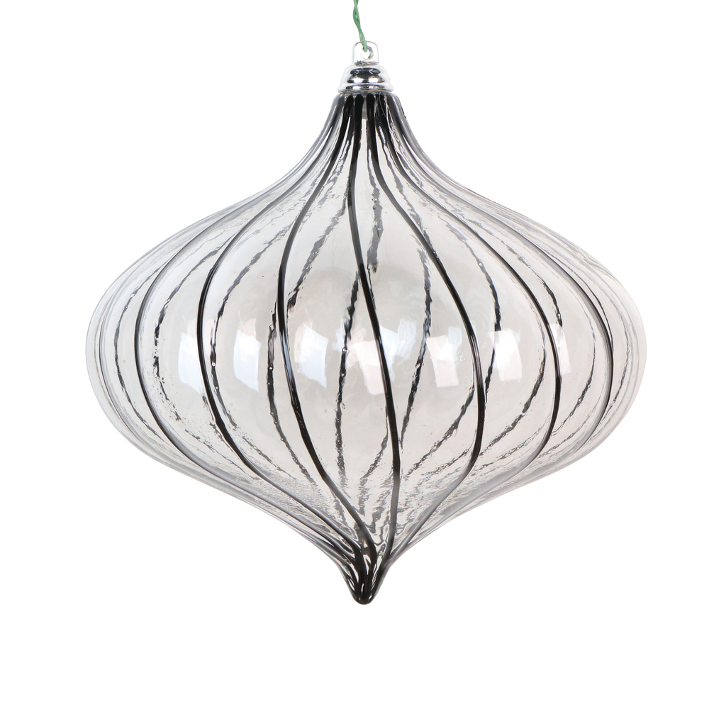 6" Clear Pinstriped Onion Ornament