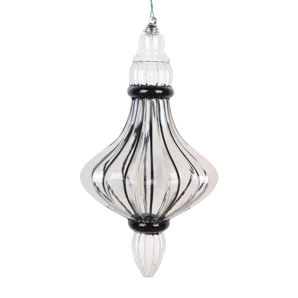8.5" Clear Pinstriped Chandelier 2/Bag