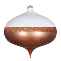 8" Rose Gold Candy/White Glitt Onion Orn