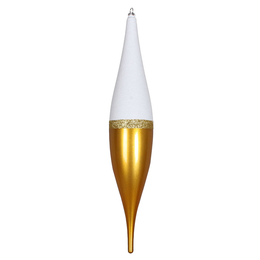 Vickerman Candy White Glitter Finial Finial Ornament
