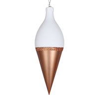 12" Rose Gold Cndy/White Glit Drp Finial