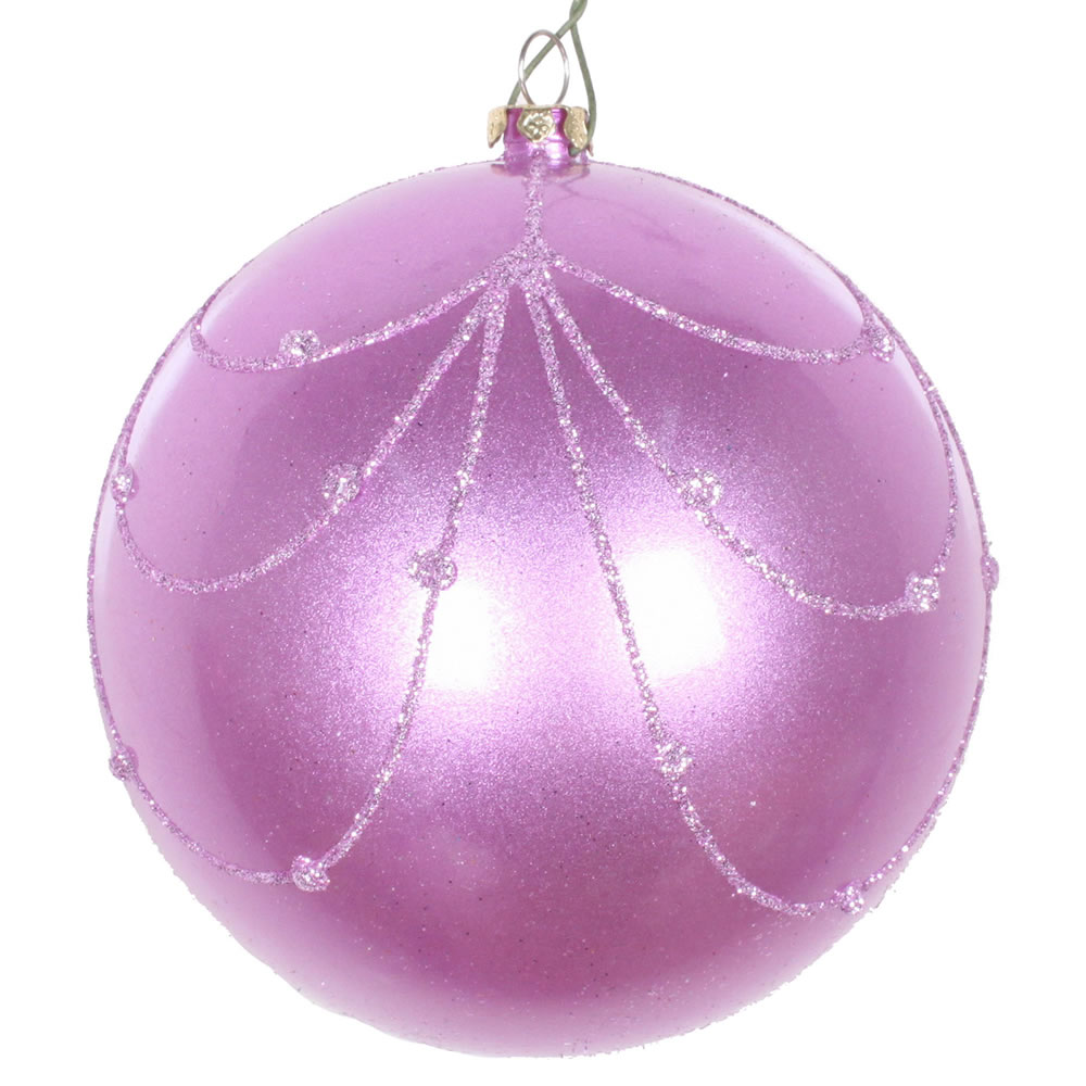 Vickerman Candy Glitter Curtain Ball Ornament