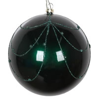 Vickerman Candy Glitter Curtain Ball Ornament