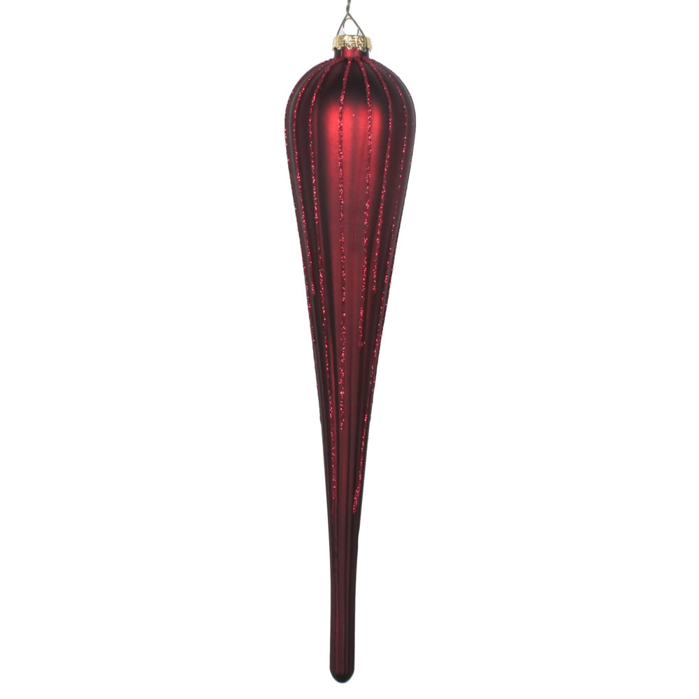 Vickerman Matte Glitter Drop Christmas Ornament