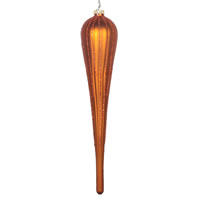 11" Copper Glitter Drop Ornament 3/Bag