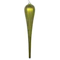 15.75" Lime Glitter Drop Ornament 2/Bag