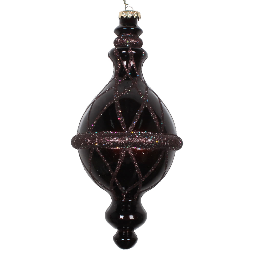 Vickerman 10" Candy Glitter Net Drop Finial Christmas Ornament
