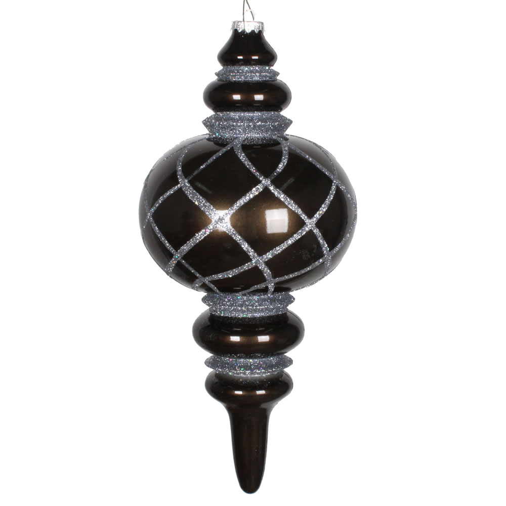 Vickerman 13" Candy Glitter Net Finial Ornament
