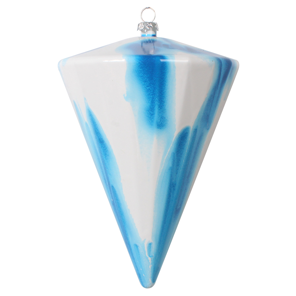 Vickerman 6" Marbled Cone Christmas Ornament
