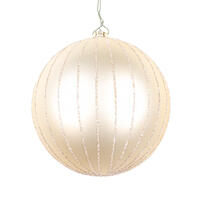 4" Champagne Matte Glitter Ball Orn 4/bg
