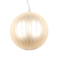 5" Champagne Matte Glitter Ball Orn 4/bg