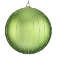 6" Celadon Matte Glitter Ball Orn 2/bag