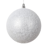 4.75" Silver Matte Snow Ornament 4/bag