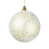 4.75" Champagne Matte Snow Ornament 4/bg