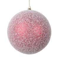 6" Red Matte Snow Ornament 2/bag