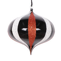 6.3" Black White Orange Onion Orn 2/Bag