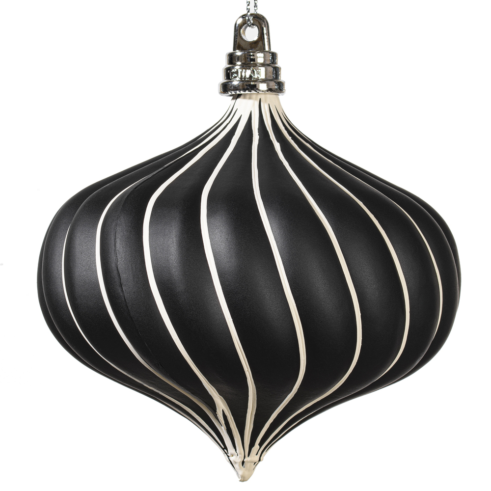 Vickerman White Black Matte Onion Ornament