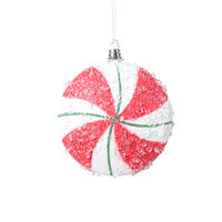 Vickerman Swirl Flat Ball Ornament