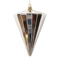 6" Shiny Oat Cone Ornament 3/bag
