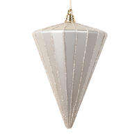 6" Matte Oat Cone Ornament 3/bag