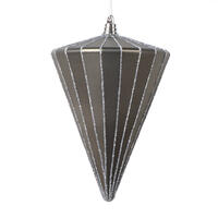 6" Matte Pewter Cone Ornament 3/bag