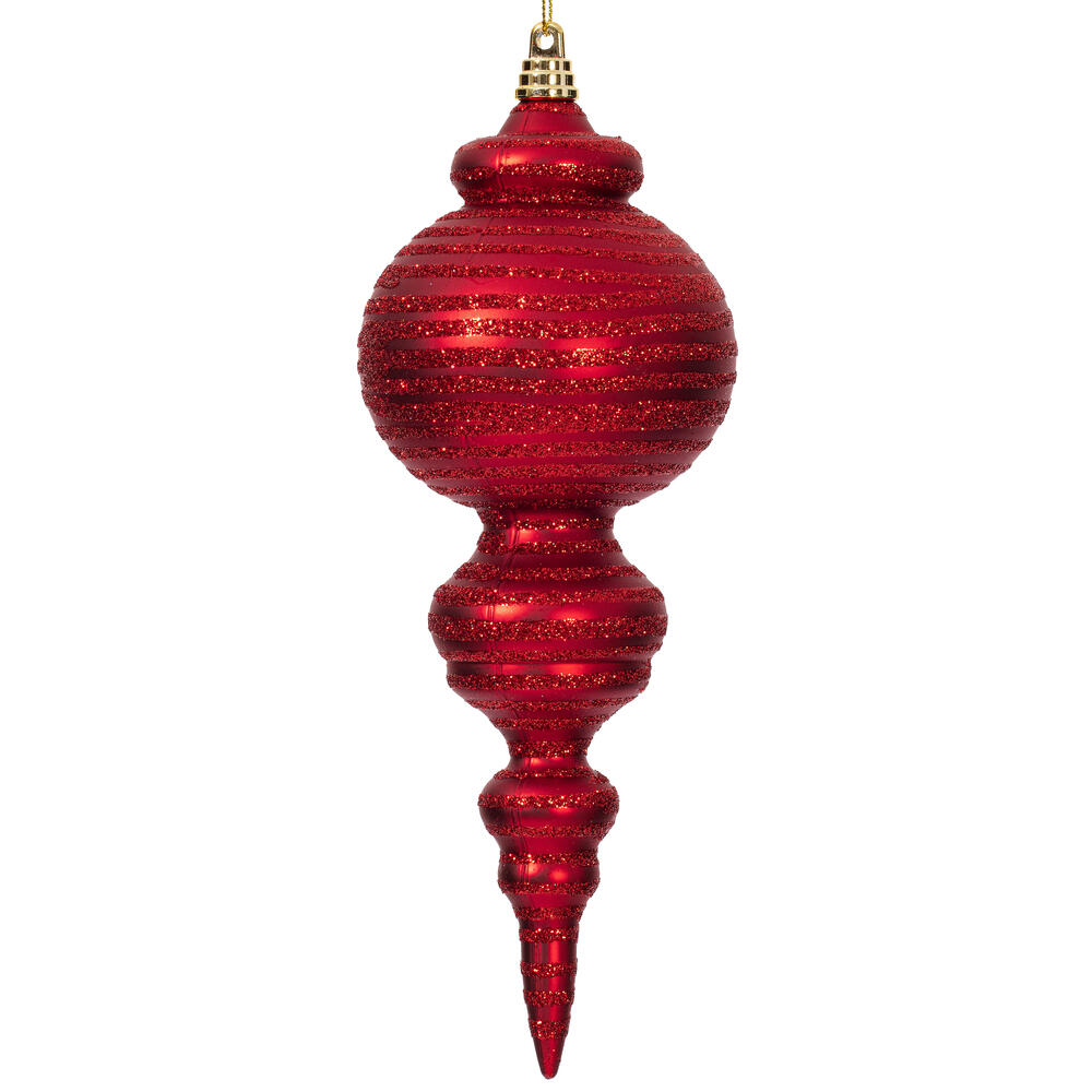 Vickerman 10" Matte with Glitter Finial Ornament