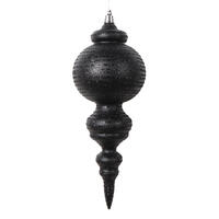 10" Matte Black Finial Ornament 2/bag