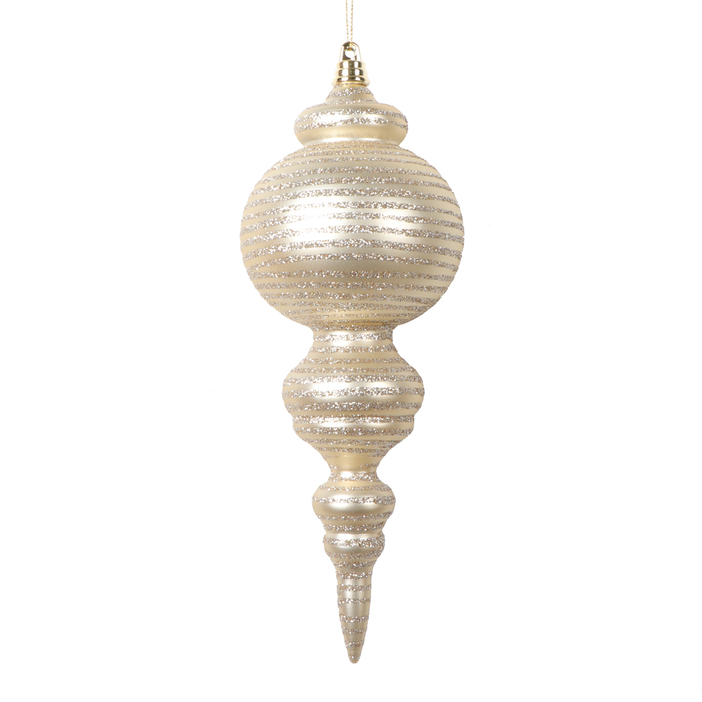 Vickerman 10" Matte with Glitter Finial Ornament