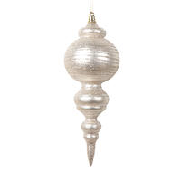 10" Matte Oat Finial Ornament 2/bag