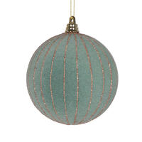 Vickerman 4" Round Velvet Striped Ornament