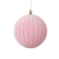 4.7" Light Pink Round Ornament 3/Bag