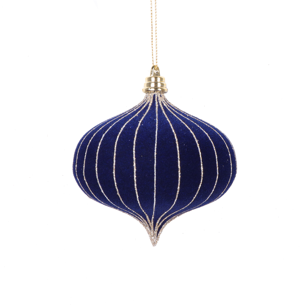 Vickerman 4" Onion Velvet Stripe Ornament