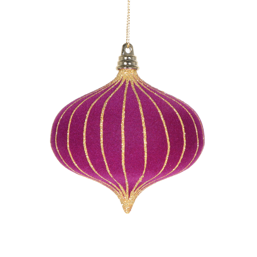 Vickerman 4" Onion Velvet Stripe Ornament