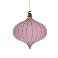 4" Light Pink Onion Ornament 3/Bag