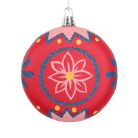 Vickerman Red Hand-Painted Ornament