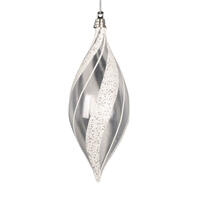 7" Clear Shuttle White/Silver Orn 3/Bag