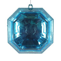6" Turquoise Square Jewel Glitter 2/Bag