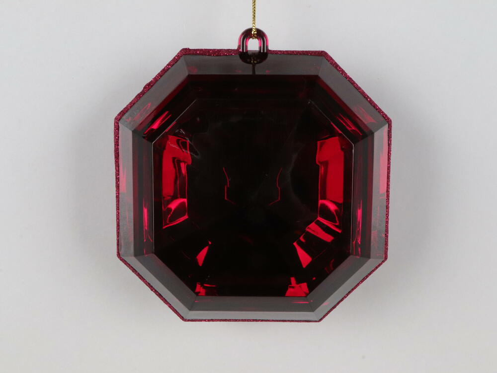 Vickerman Square Jewel Glitter Ornament