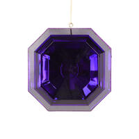 6" Purple Square Jewel Glitter Orn 2/Bag