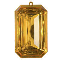 8" Gold Rectangle Jewel Glitter Orn 2/Bg