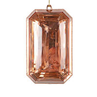 8" Rose Gold Rect Jewel Glitter Orn 2/Bg