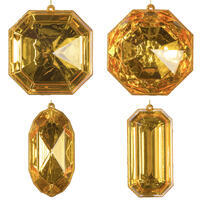 4-5" Gold Jewel Glitter Orn Assort 4/Bag