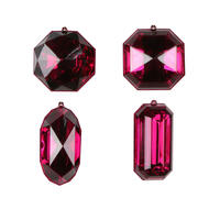4-5" Burgundy Jewel Glitter Asst 4/Bag
