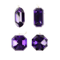 4-5" Purple Jewel Glitter Orn Asst 4/Bag