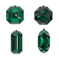 4-5" Dk Green Jewel Glitt Orn Asst 4/Bag